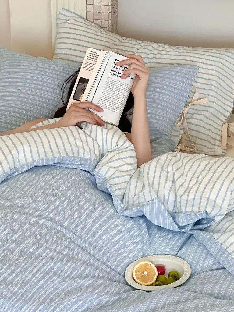 Contrast Stripe Duvet Cover - Ocean