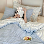 Contrast Stripe Duvet Cover - Ocean