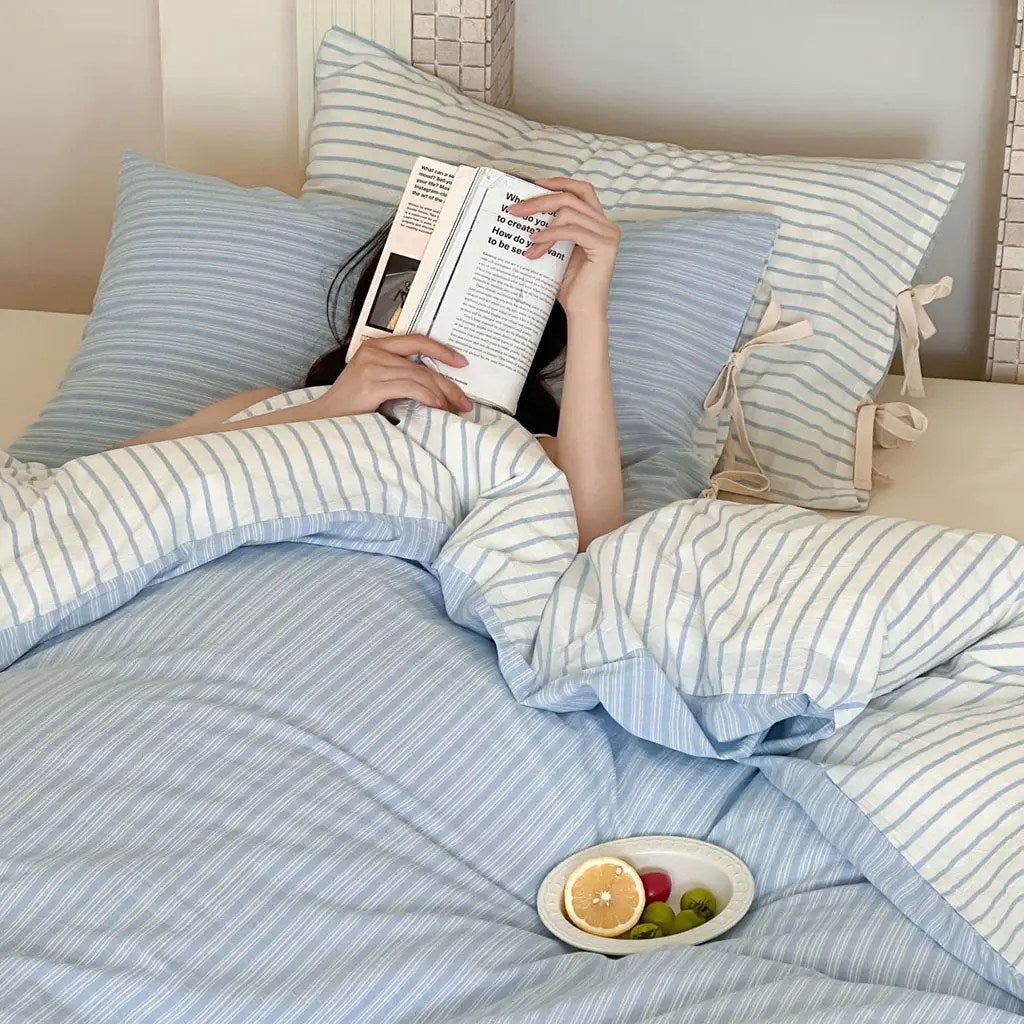 Contrast Stripe Duvet Cover - Ocean