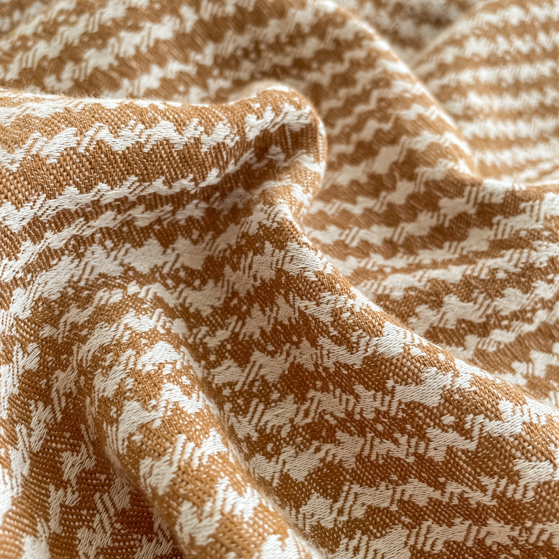 Cotton Houndstooth Jacquard Farmhouse Duvet Cover - Brown