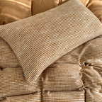 Cotton Houndstooth Jacquard Farmhouse Duvet Cover - Brown