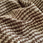 Cotton Houndstooth Jacquard Farmhouse Duvet Cover - Chocolate