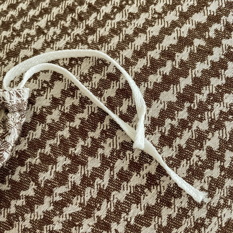 Cotton Houndstooth Jacquard Farmhouse Duvet Cover - Chocolate