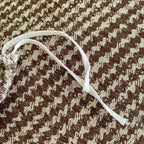 Cotton Houndstooth Jacquard Farmhouse Duvet Cover - Chocolate