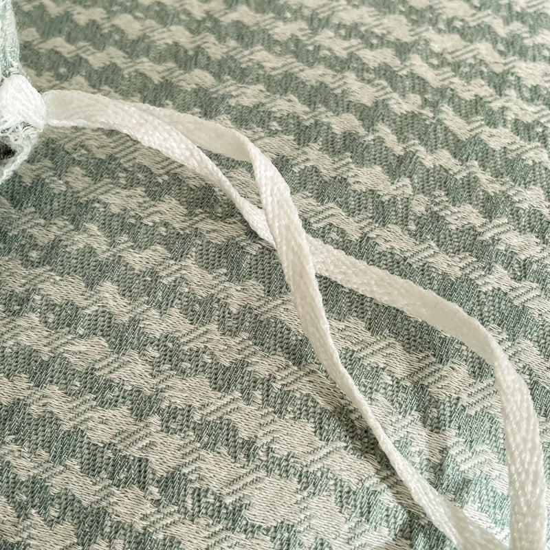 Cotton Houndstooth Jacquard Farmhouse Duvet Cover - Cyan