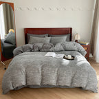 Cotton Houndstooth Jacquard Farmhouse Duvet Cover - Dark Grey