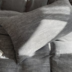 Cotton Houndstooth Jacquard Farmhouse Duvet Cover - Dark Grey