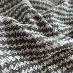 Cotton Houndstooth Jacquard Farmhouse Duvet Cover - Dark Grey