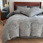 Cotton Houndstooth Jacquard Farmhouse Duvet Cover - Dark Grey