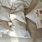 Cotton Small Gingham Duvet Cover Set - Beige