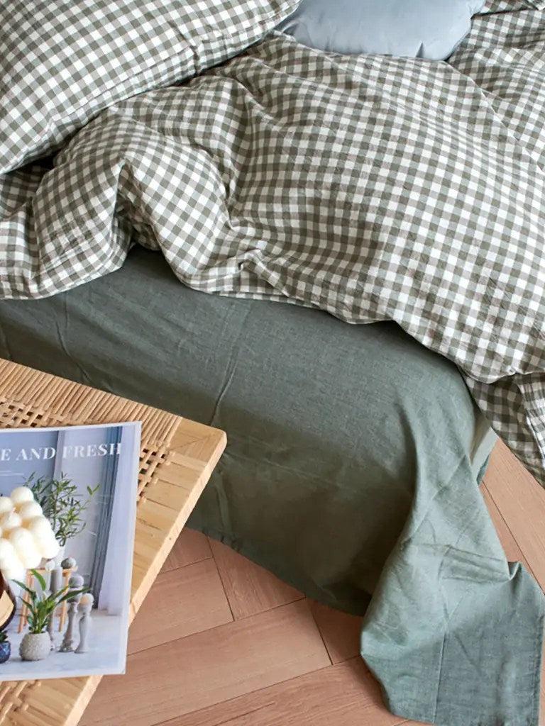 Cotton Small Gingham Bedding Set