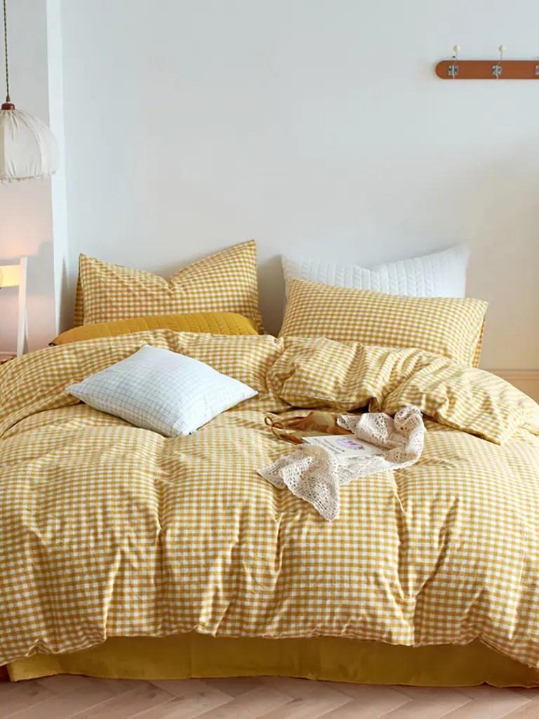 Cotton Small Gingham Bedding Set