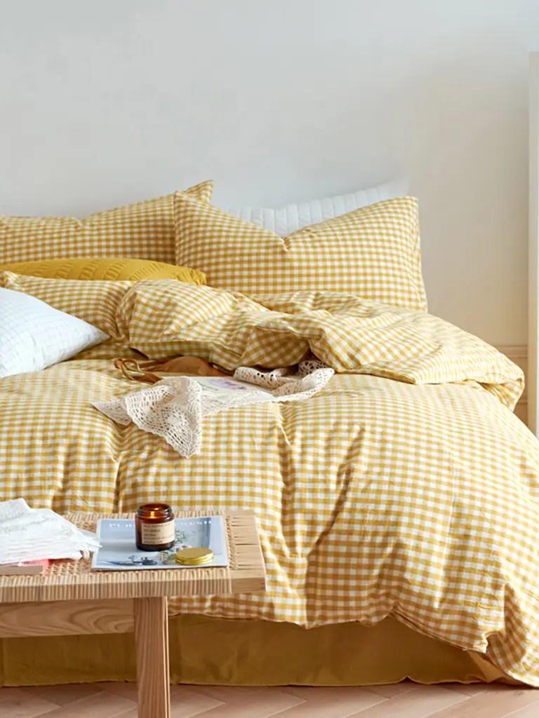 Cotton Small Gingham Bedding Set