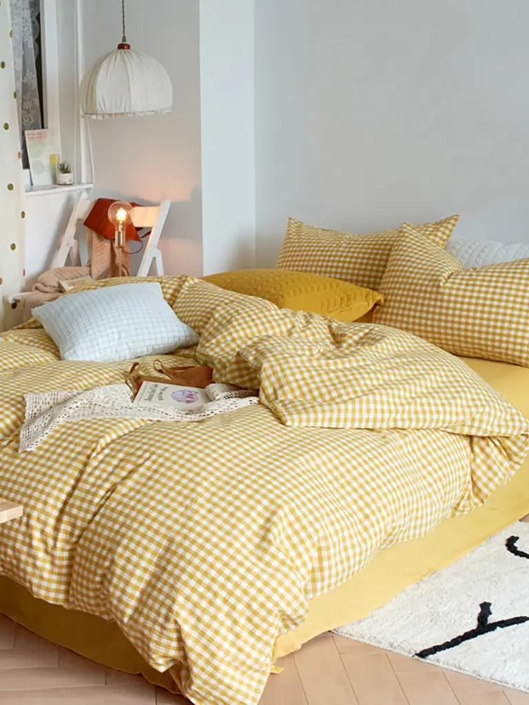 Cotton Small Gingham Bedding Set