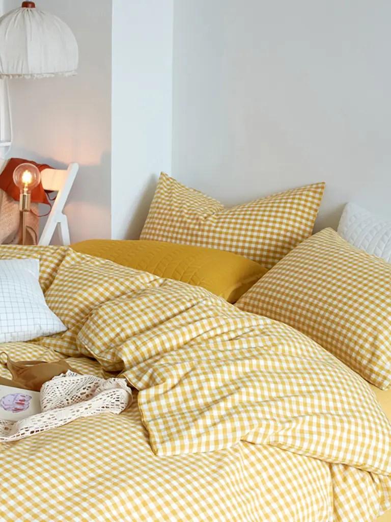 Cotton Small Gingham Bedding Set