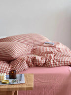Cotton Small Gingham Bedding Set