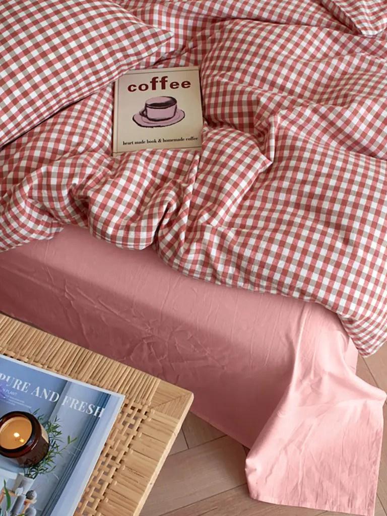 Cotton Small Gingham Bedding Set