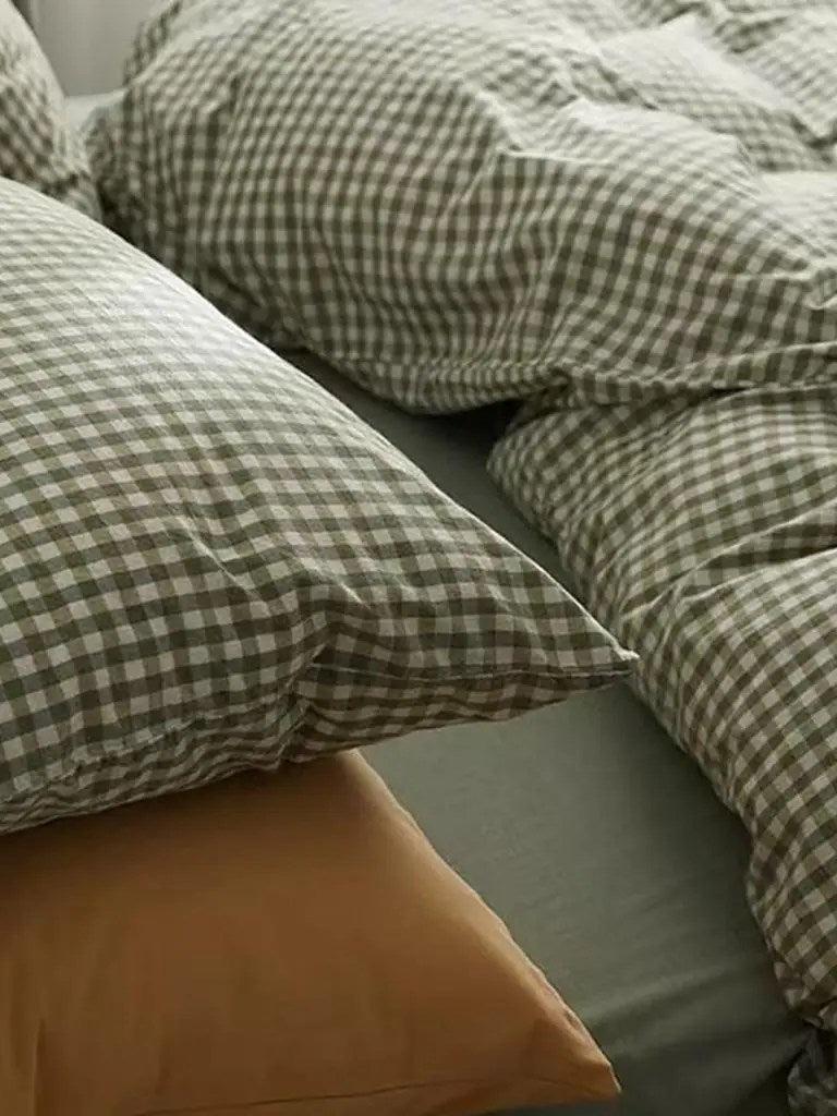 Cotton Small Gingham Bedding Set