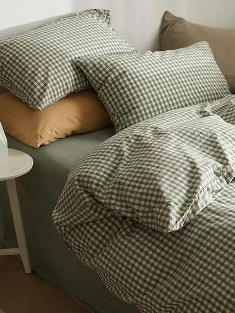 Cotton Small Gingham Bedding Set