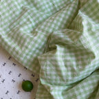 Cotton Small Gingham Duvet Cover Set - Pastoral Green