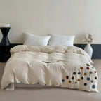 Playful Polka Dot Tufted Duvet Cover