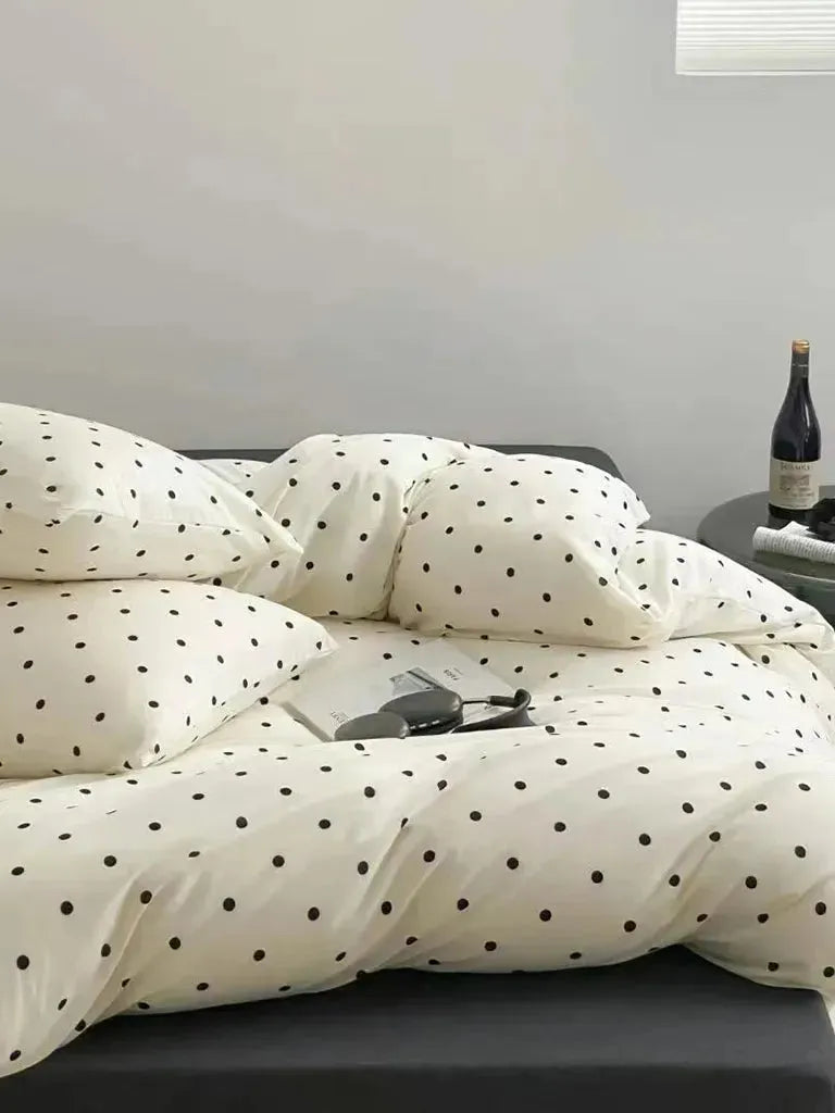 Polka Dot Jersey Duvet Cover Set