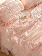 Princess Ruched Bedding Set - Pink