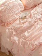Princess Ruched Bedding Set - Pink