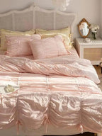 Princess Ruched Bedding Set - Pink