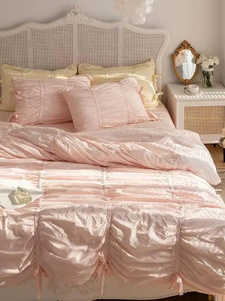 Princess Ruched Bedding Set - Pink