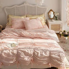 Princess Ruched Duvet Cover - Pink