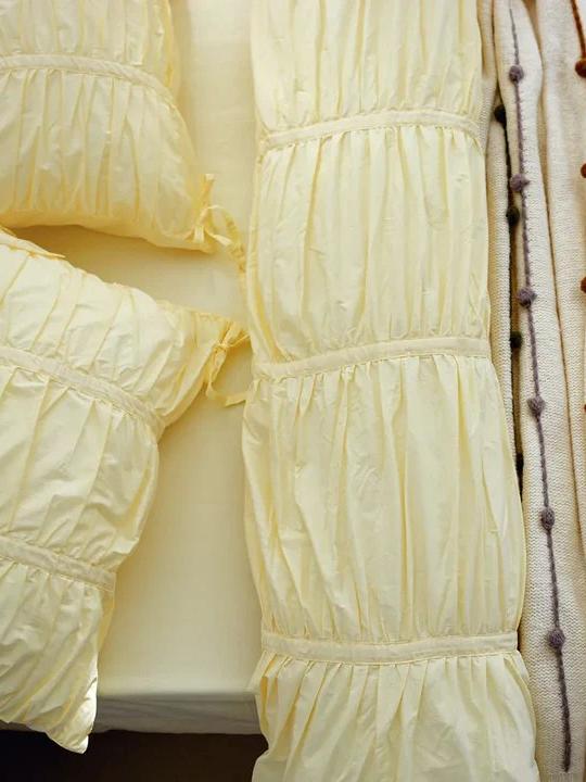 Princess Ruched Bedding Set - Lemon