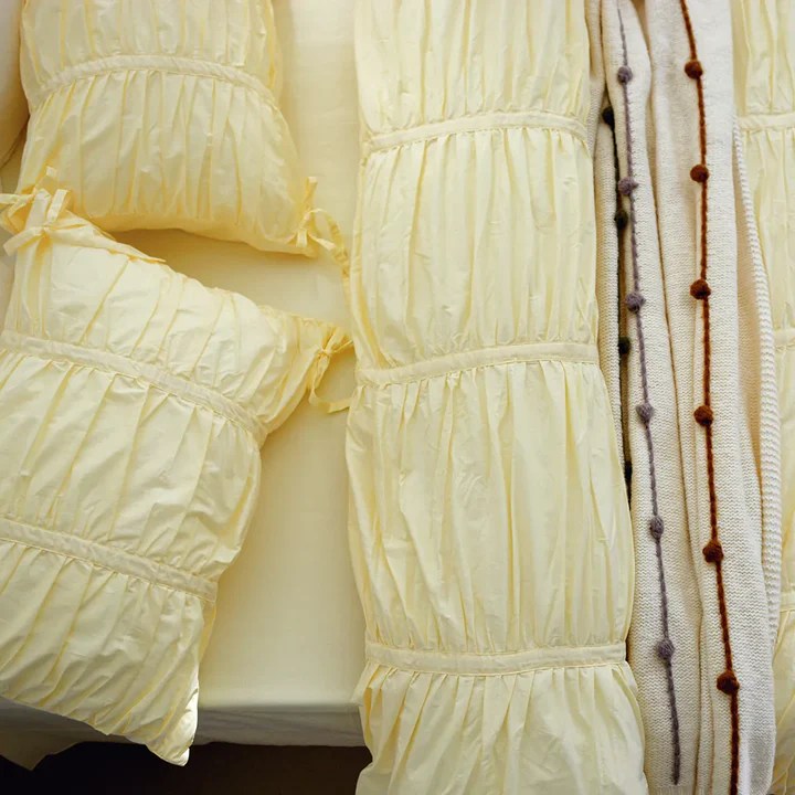 Princess Ruched Duvet Cover - Lemon