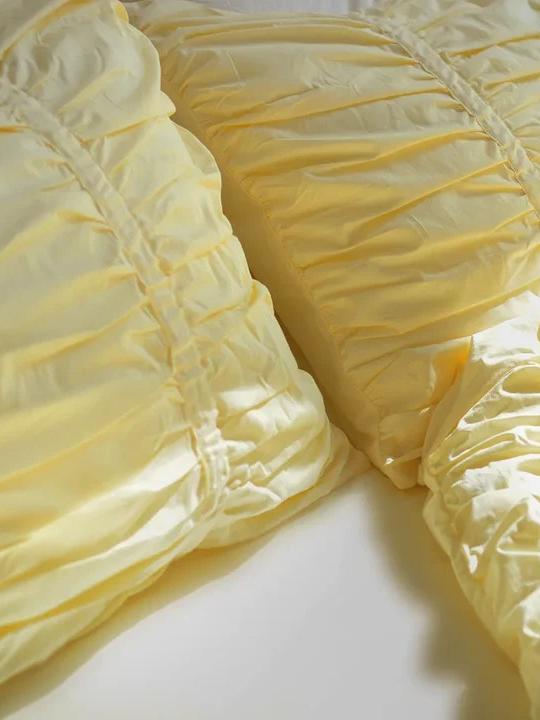 Princess Ruched Bedding Set - Lemon