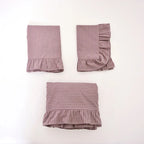 Purple Striped Ruffle Duvet Cover