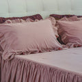 Rustic Cotton Purple Stripe Coverlet Set