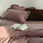 Rustic Cotton Purple Stripe Coverlet Set