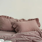 Rustic Cotton Purple Stripe Coverlet Set