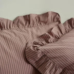 Rustic Cotton Purple Stripe Coverlet Set