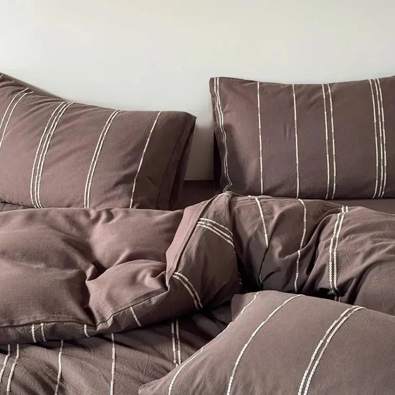 Sunset Striped Jacquard Duvet Cover