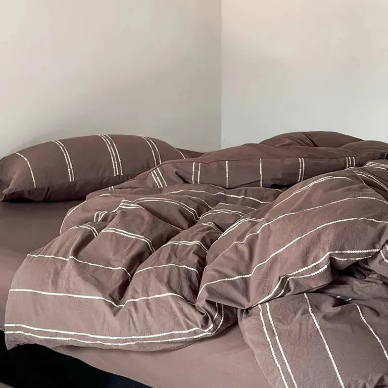 Sunset Striped Jacquard Duvet Cover