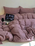 Purple Striped Bedding Set