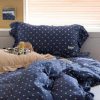Vintage Blue Polka Dot Duvet Cover Set