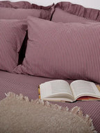 Purple Striped Bedding Set