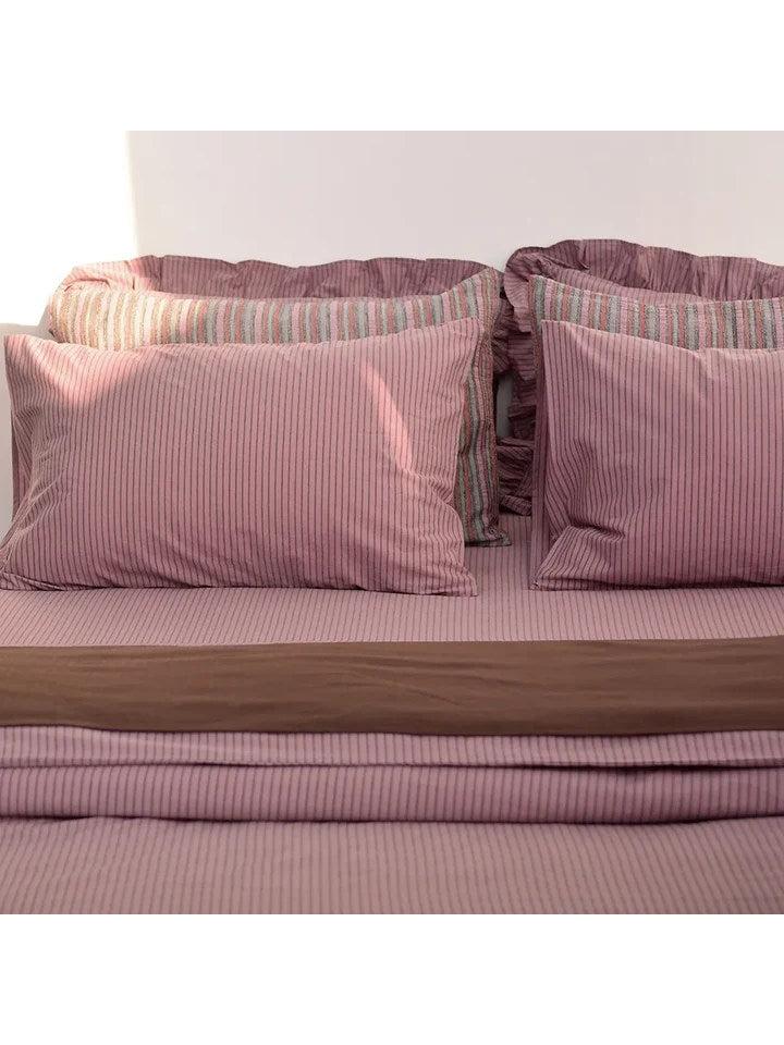 Purple Striped Bedding Set