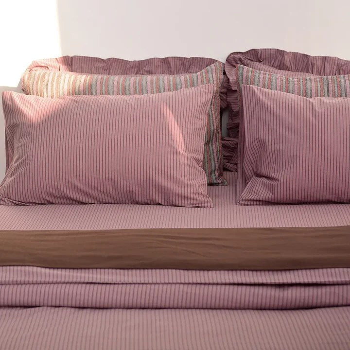 Purple Striped Duvet Cover