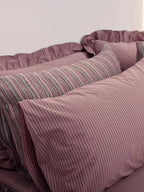 Purple Striped Bedding Set