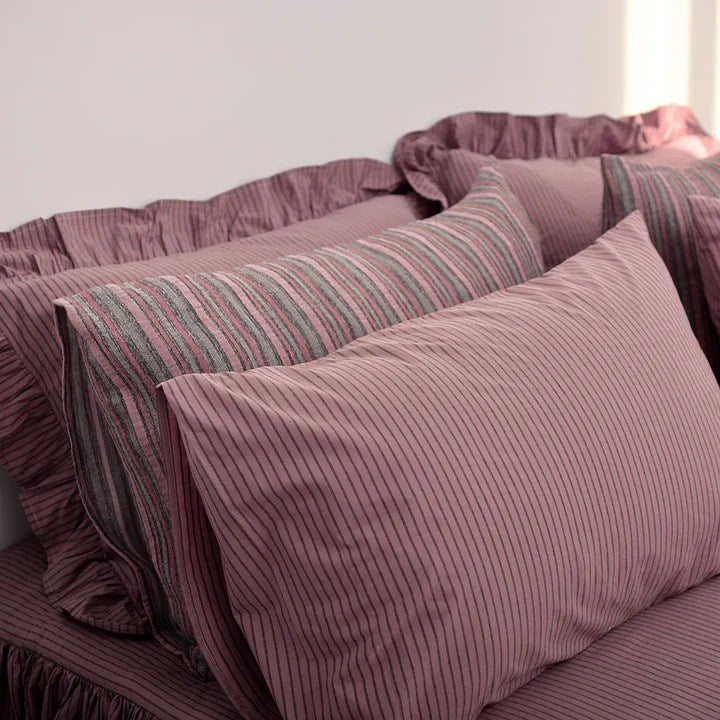 Purple Striped Duvet Cover
