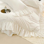 White Shabby Chic Pearl Beaded Bedding Set
