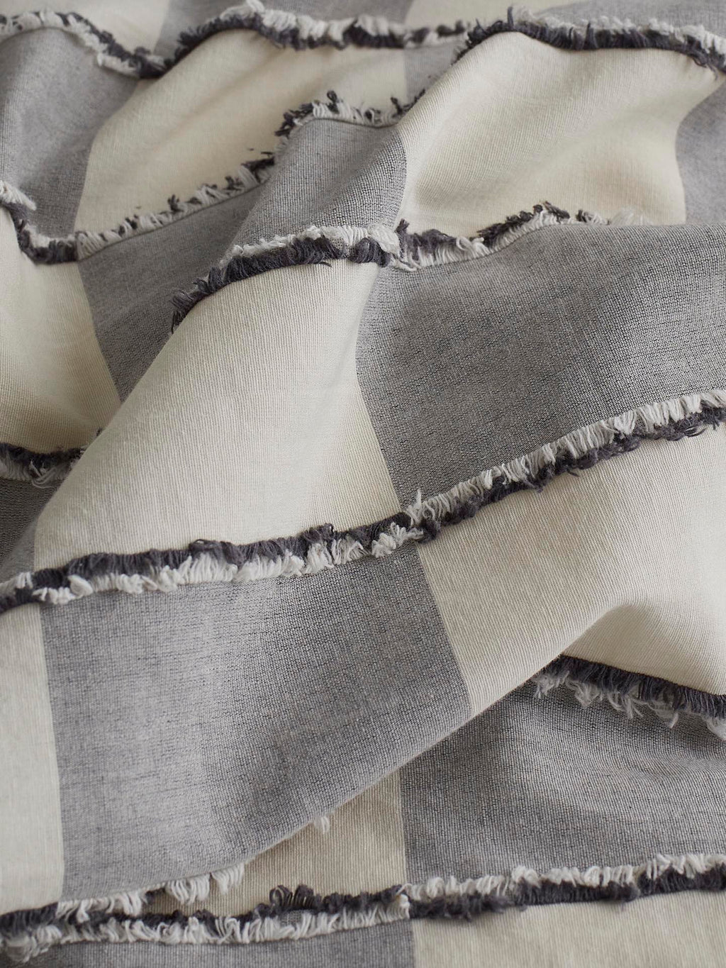 Ashwood Fringe Check Clipped Jacquard Cotton Bedding Set original reference image 5